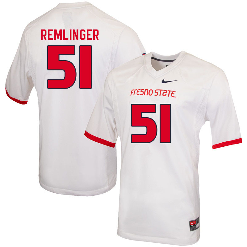 Men #51 Charles Remlinger Fresno State Bulldogs College Football Jerseys Sale-White